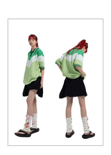 Y2K Women's Floral-Embroidered Knit Polo Shirt