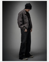 Washed Grey Boxy Denim Jacket