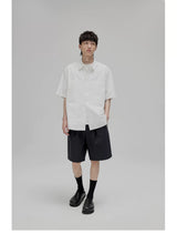 Short Sleeve Square Neck Cotton Shirt
