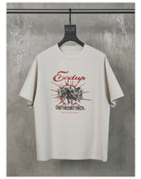 Vintage Washed Cream Printed Loose Tee