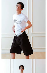 Music Printed Crop Slim Stretch Tee