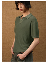 Polo Collar Ice Silk Knit Tees