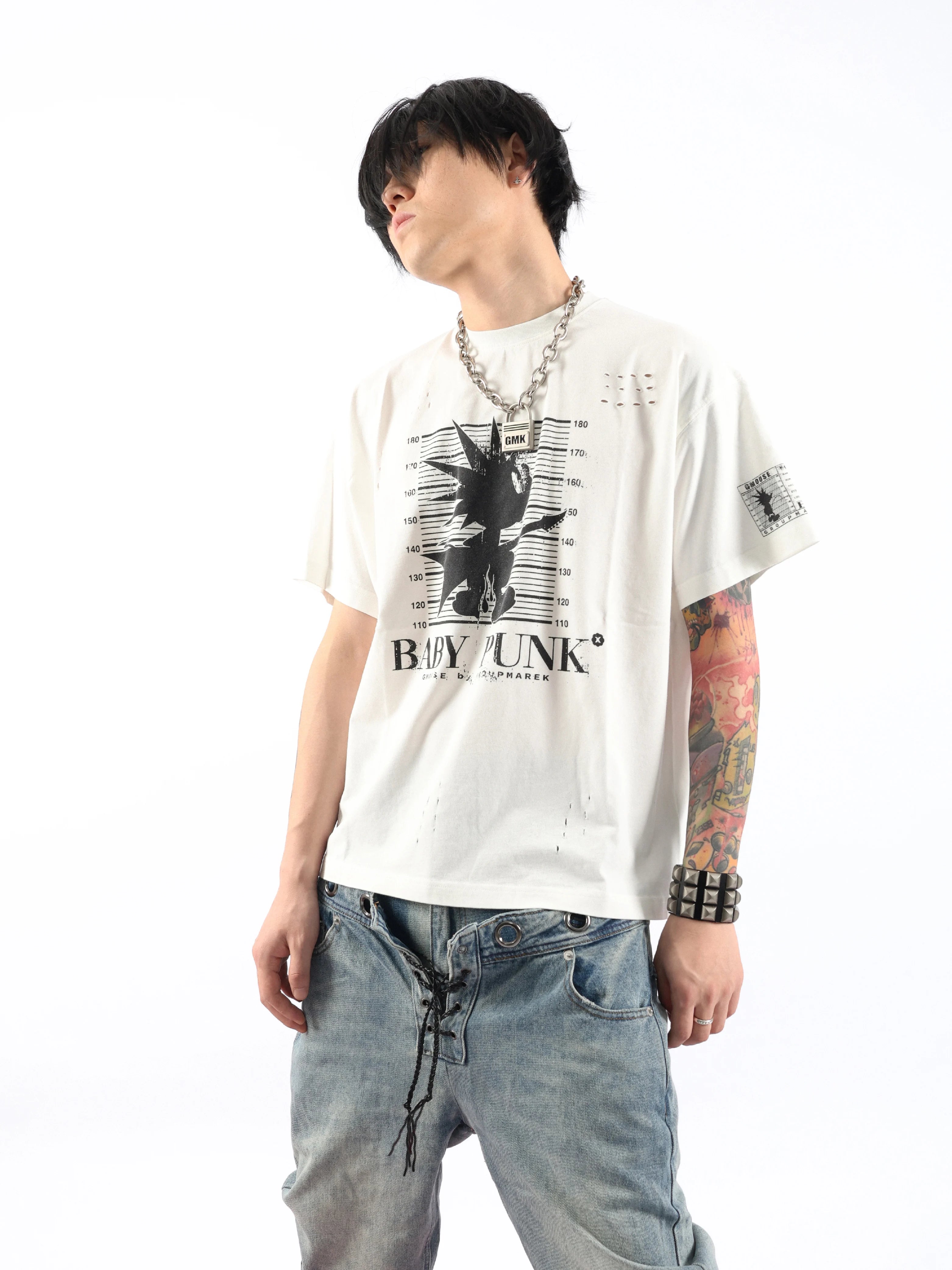 Two-tone Washed Distressed Mickey Tee