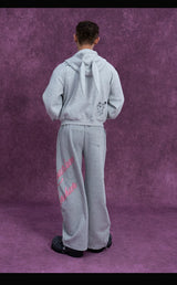 Men's Gray Bunny Ears Printed Hoodie