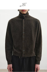 Marled Turtleneck Cardigan Sweater