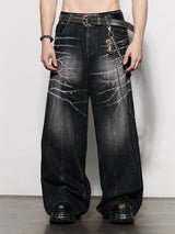 American Vintage Washed Distressed Baggy Jeans