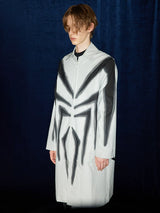 Spider Print Grey Mid-length Coat