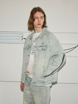 Mud Washed Distressed Denim Jacket
