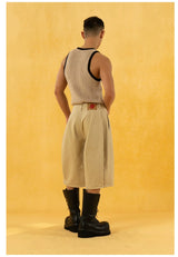 Men's Red Khaki Loose Vintage Shorts