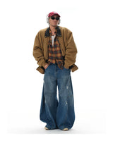 Vintage Oversized Brushed Plaid Shirt