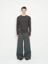 Comfortable Rippled Wool Long Sleeve Top