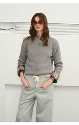 Old Money Wavy Henley Couple Sweaters