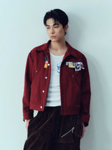Cropped Layered Cotton Vintage Work Jacket