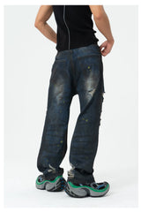 Black Ripped Distressed Wide Leg Jeans