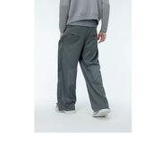 Unisex Grey Frayed Straight Leg Pants