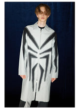 Spider Print Grey Mid-length Coat
