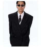 Classic Vintage Oversized Double-breasted Wool Blazer