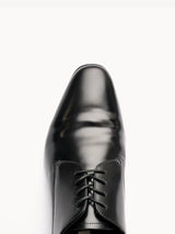 Pointed Toe Pleated Leather Derby Shoes
