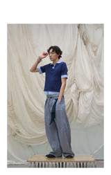 Plaid Casual Pants With Detachable Scarf