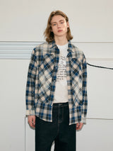 Men's Long Sleeve Splatter Plaid Shirt