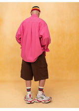 Men's Red White Blue Oversized Shirts