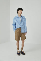 Draped Drawstring Elastic Waist Pleated Shorts