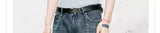 Casual Slub Distressed Flared Denim Pants