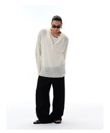Men's Mohair Henley Sweater