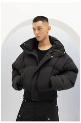Men's Black White Gray Puffer Jacket