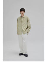 Basic Long Sleeve Cotton Blend Shirt