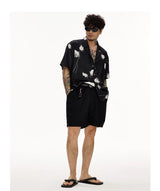 Black Rose Cuban Collar Hawaiian Shirt