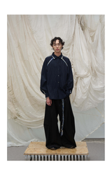 Loose Draped Pleated Curved Trousers