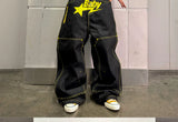 2000s Yellow BabySTA Bootleg Raw Jeans