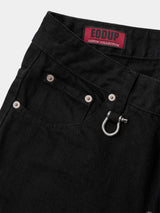 15 Oz Rigid Black Curved Jeans