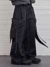 Vintage Deconstructed Washed Wide Leg Jeans
