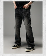 Heavy Washed Loose Flared Stacked Jeans