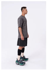 Men's Loose Gray Tie-Dye Print Tees