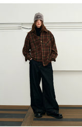 Men's Long-sleeve Plaid Wool Blend Shirt