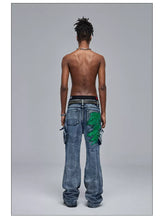 Cleanfit Green Washed Multi-pocket Straight Jeans