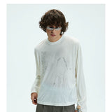 Vintage Printed Loose Sheer Cotton Tee