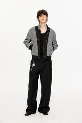 Pleated Houndstooth Dress Pants