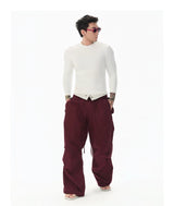 Cotton Low Waist Cargo Parachute Pants