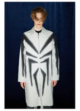 Spider Print Grey Mid-length Coat