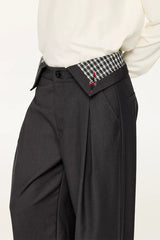 Pleated Houndstooth Dress Pants