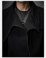 Dark Matte High Collar Zip Jacket