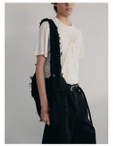 Curved Fringed Diamond Mummy Bag