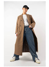 Men's Oversized Two-tone Windproof Trench Coat
