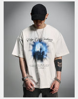 Loose Ivory Printed Short Sleeve Tee