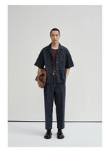 Cropped Contrast Cuban Collar Shirt Jacket