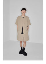 Plaid Multi-Pocket Elastic Waist Shorts